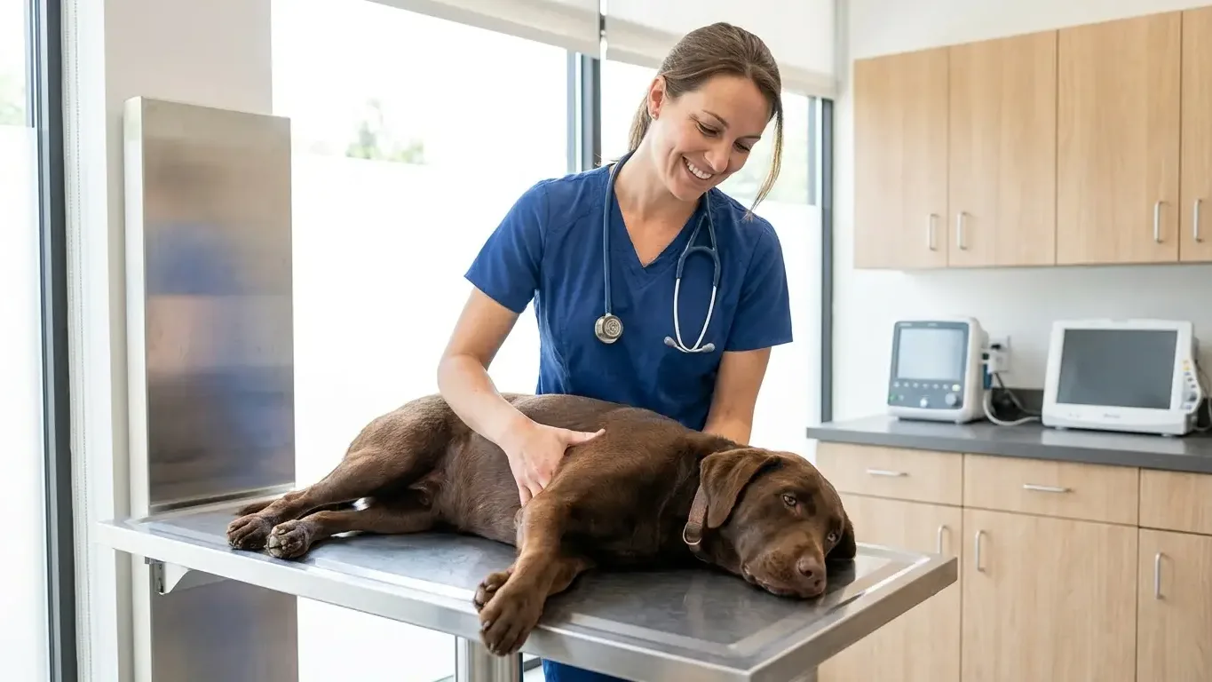 Consultation vétérinaire lors du questionnaire de santé avant souscription d'une assurance animale
